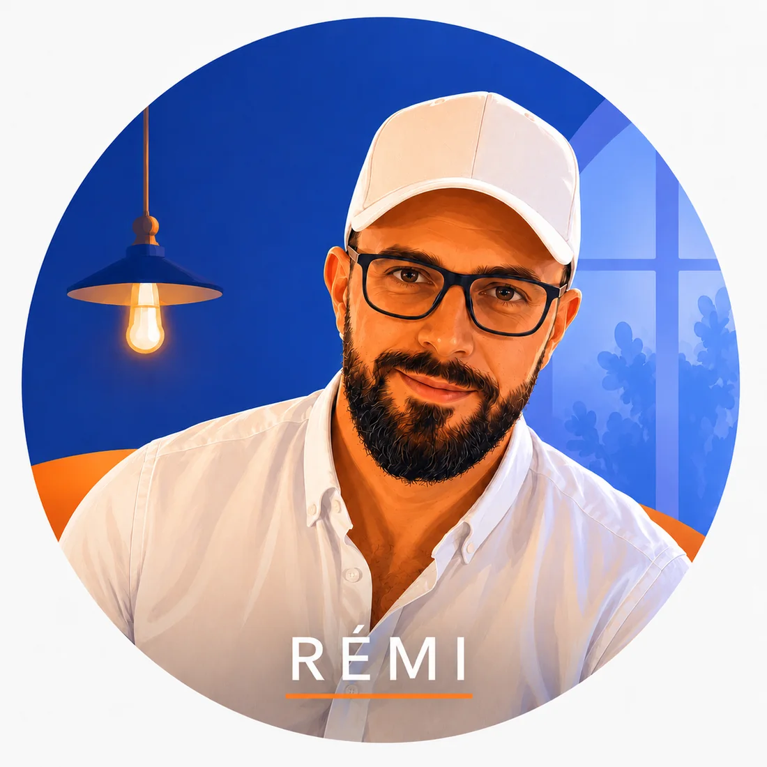 Portrait illustré de Rémi, Aeris Informatique